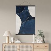 Stoffbild Geometrische Balance in Blau und Weiß - Paksoylu 