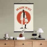 Stoffbild Imagine Peace - Zwei für Frieden und Hoffnung - Retrodrome 