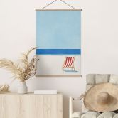Stoffbild Liegestuhl mit Blick aufs Meer - Rivers 