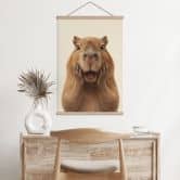 Stoffbild Überraschtes Capybara 