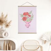 Affiche textile Signe de Vénus avec fleurs 