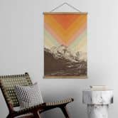 Affiche textile Bodart - Paysage de montagne rétro 
