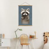 Stoffbild Waschbär - Braun 