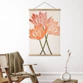 Affiche textile Fleurs de lotus colorées - Kubistika 