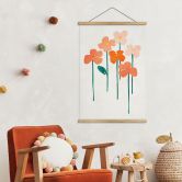 Stoffbild Kleine Blumen in Peach-Farben - Kubistika 