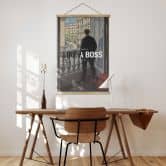 Stoffbild Like a Boss - Inspiriert von Caillebotte - Junger Mann am Fenster 