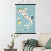 Affiche textile Carte de l'Italie - Rivers 
