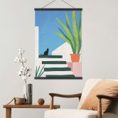 Affiche textile Chat noir en Grèce - Rivers 