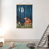 Affiche textile Forêt et étoiles dans la nuit - SpaceFrog Designs 