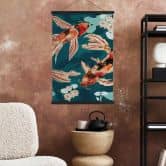 Stoffbild Zwei Kois im Teich - SpaceFrog Designs 