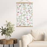 Affiche textile Roses roses au printemps - UN Designs 