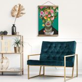 Canvas, Banner, Textile poster Frida Floral Studio - Portrait Frida 