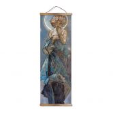Leinwand, Banner, Stoffbild Mucha - Sterne: Der Mond - Panorama 