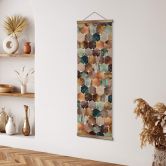 Affiche textile Fredriksson - Hexagones : Or et Cuivre - Panorama 