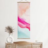 Stoffbild Pinselstriche Pink und Türkis - Panorama - Haniff 