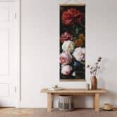 Stoffbild de Heem - Stillleben mit Blumen in einer Glasvase - Panorama 