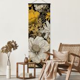Blumen Stoffbild - Blütenpracht in Ocker Panorama - Jaszke 