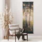 Textielposter Zonneschijn in een berkenbos - Kado - Panorama 