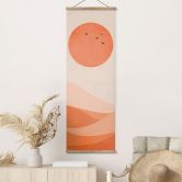Stoffbild Harmonische Landschaft orange - Kubistika - Panorama 
