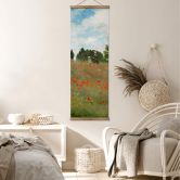 Affiche textile Monet - Champ de coquelicots près d'Argenteuil - Panorama 