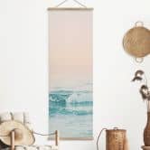 Affiche textile La mer bleue rencontre le ciel rose en Grèce - Sisi & Seb 