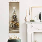 Textielposter Treechild - Golden Christmas Tree 