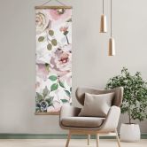 Canvas Stoffbild UN Designs - Blumen im Gemälde Stil - Panorama 