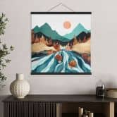 Stoffbild Berg Land Fluss - SpaceFrog Designs 