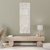 Affiche textile Motif abstrait de fissures en beige | Motif de pierres naturelles - Alma - Panorama 