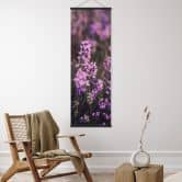 Stoffbild Floral - Lila Heideblüte im warmen Licht - Annie - Panorama 