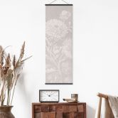 Tekstil plakat Wildflowers i kridtlook Beige - Bloomery Decor - Panorama 
