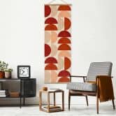 Affiche textile Demi-cercles abstraits dans des tons naturels chauds - Bré - Panorama 