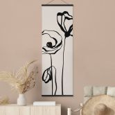 Stoffbild Line Art Zwei Mohnblumen - Cats & Dotz - Panorama 