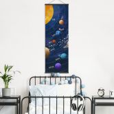 Stoffbild Sonnensystem mit Planeten und Sonne - Cats & Dotz - Panorama 