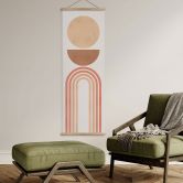 Stoffbild Abstrakte Balance - Retro Bögen und Kreise - Costa - Panorama 