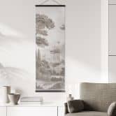 Stoffbild Landschaft mit Gartenlandschaft in Beige - Ms Tiff - Panorama 