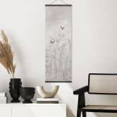 Textielposter wilde bloemenweide met vlinders in Scandinavisch design - Ms Tiff - Panorama 