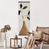 Stoffbild Zweig in goldener Vase - ThingDesign - Panorama 