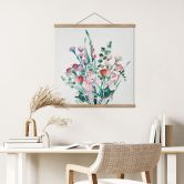 Tekstil plakat Buket af vilde blomster om foråret - Goed Blauw - Firkantet 