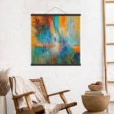 Stoffbild Urbanes Licht in Blau und Orange - Schmucker - Quadratisch 