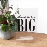 Tischaufsteller Dream big 