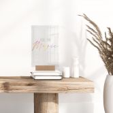 Spruch Tischaufsteller - Feel the magic - transparent 