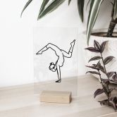 Tischaufsteller Yoga - Handstand - Line Art 