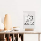 Bordskærm Yoga - Kongedue - Line Art 