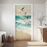 Türfolie Möwen am Strand - SpaceFrog Designs - Selbstklebende Türdeko 