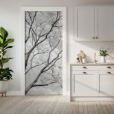 Door film treetops in the sky - Self-adhesive door decoration 