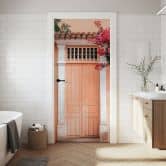 Door foil Peach-colored facade in South America - Hugonnard - Self-adhesive door decoration 