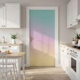 Türfolie Ombre Bunter Pastellhimmel - Selbstklebende Türdeko 