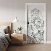 Japanese landscape door film - Tenju - Self-adhesive door decoration 