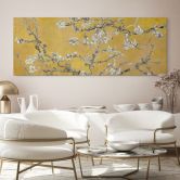 Wandbild van Gogh - Mandelblüte - ocker - Panorama - Alu-Dibond 